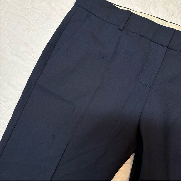 Theory Womens Size 10 Navy Blue Wide Leg Trouser Dress Pant Wool *flawed* - Picture 9 of 16